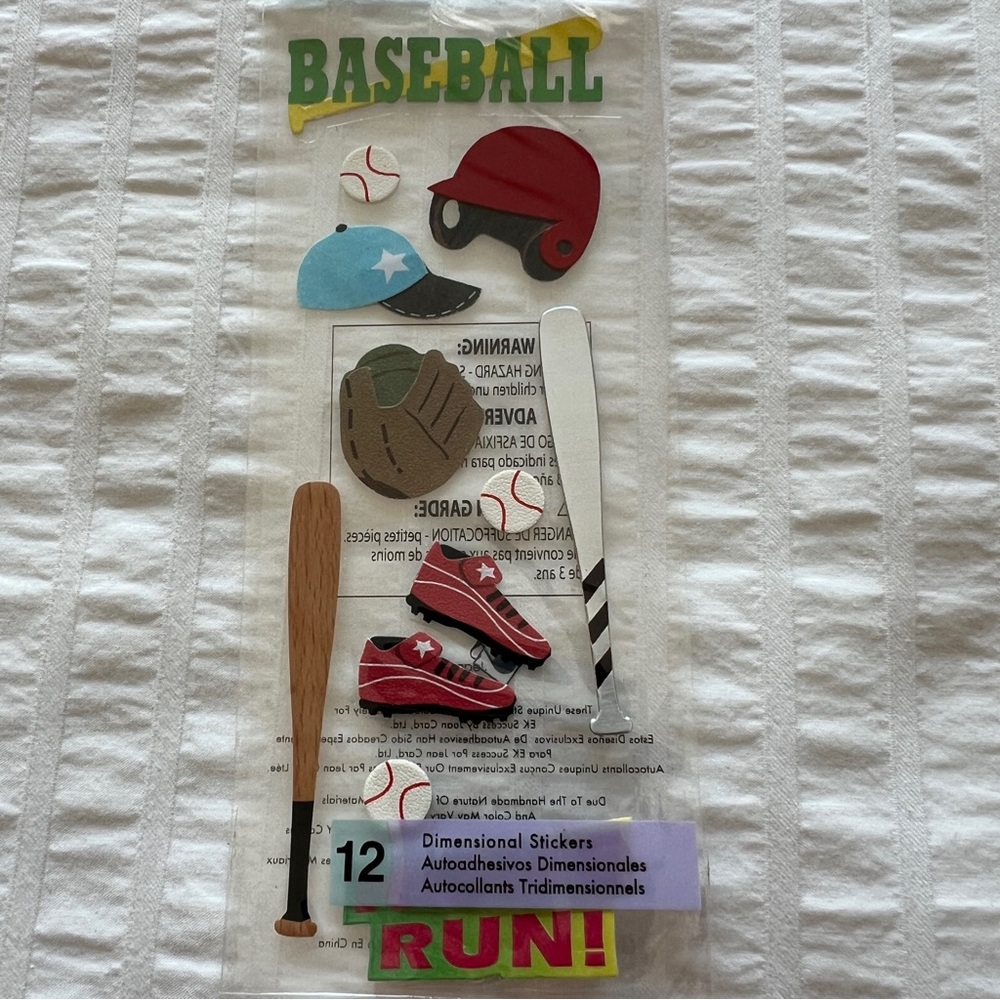 NWT A Touch of Jolee’s Baseball Dimensional Sticker Set